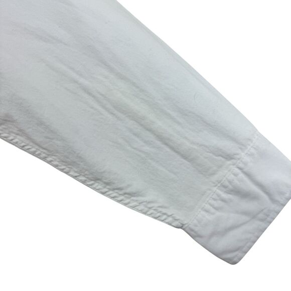 St Johns Bay NWT Large Comfort Stretch Button Front Shirt White Cotton Womens - Picture 9 of 13